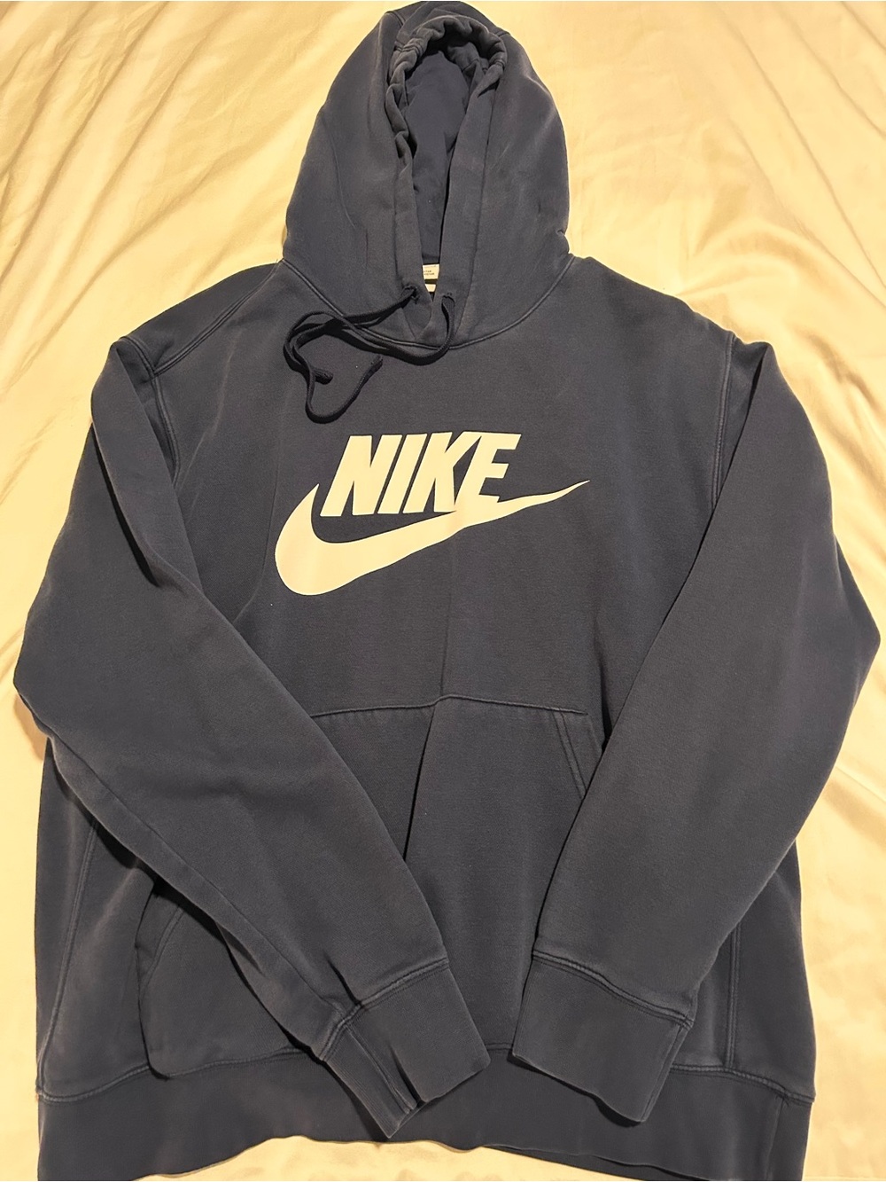 Nike Navy Blue Hoodie with White Swoosh Logo